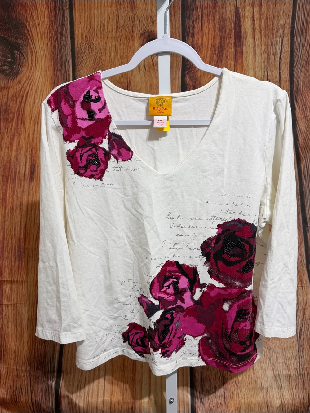 🚨(5/$10) Ruby Rd. Beaded Top Size PXL